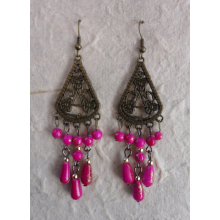 Boucles d'oreilles Boussaba roses