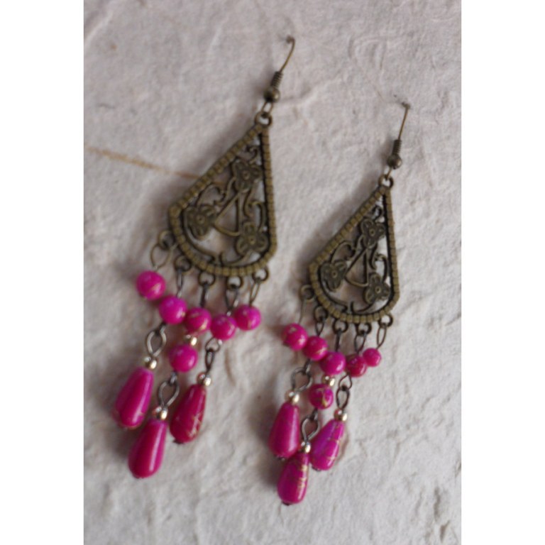 Boucles d'oreilles Boussaba roses