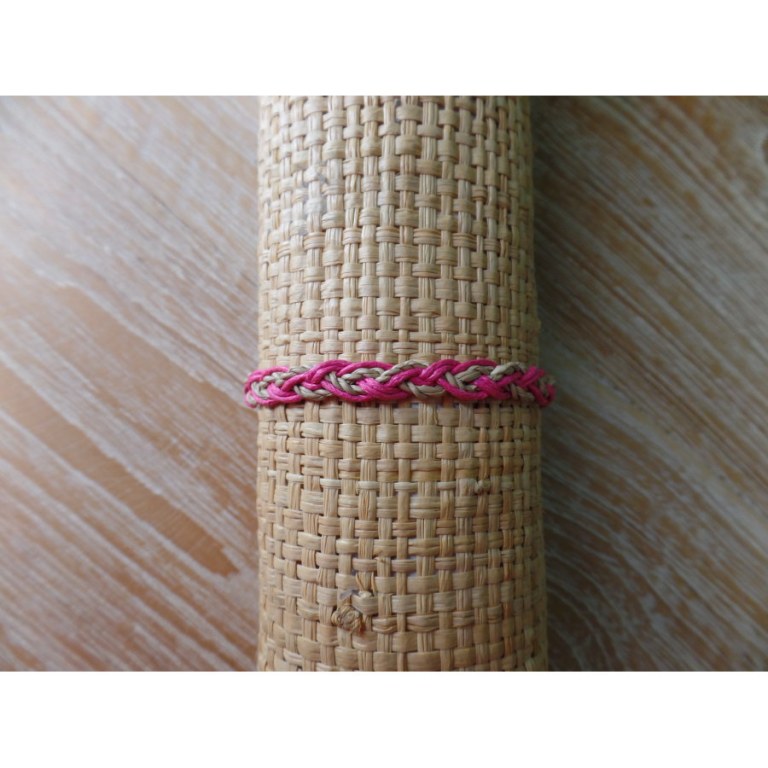 Bracelet natté ficelle rose