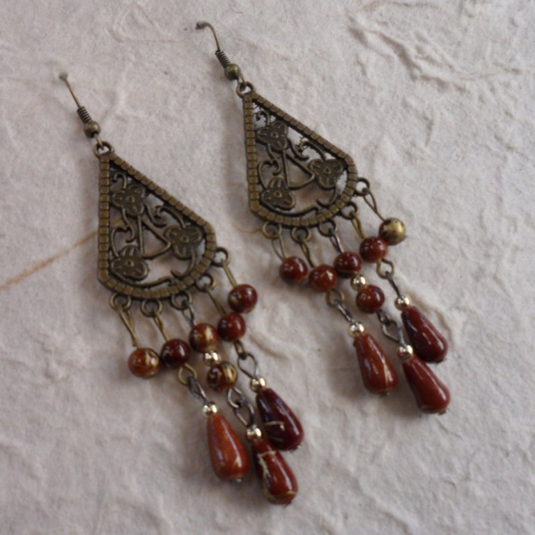 Boucles d'oreilles Boussaba caramel