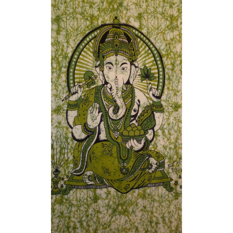 Tenture Bada Ganapati vert