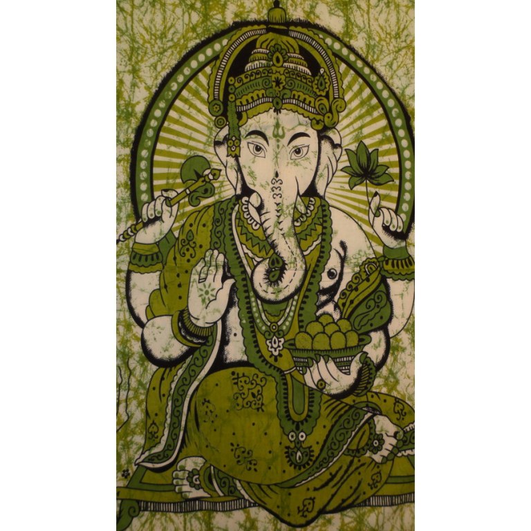 Tenture Bada Ganapati vert