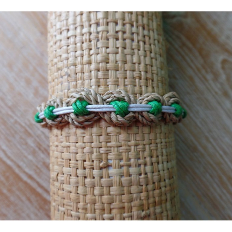 Bracelet noeud plat vert