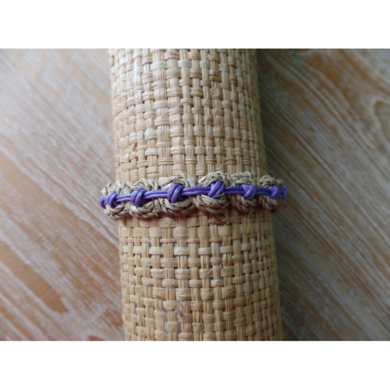 Bracelet noeud plat mauve