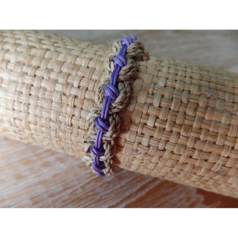 Bracelet noeud plat mauve