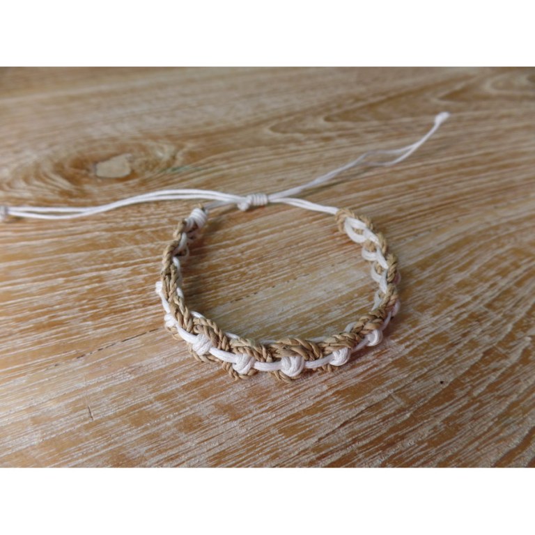 Bracelet noeud plat blanc