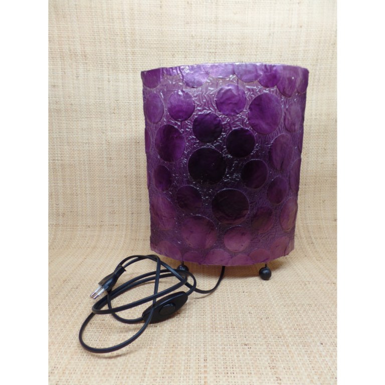 Lampe ovale mauve pastilles nacre