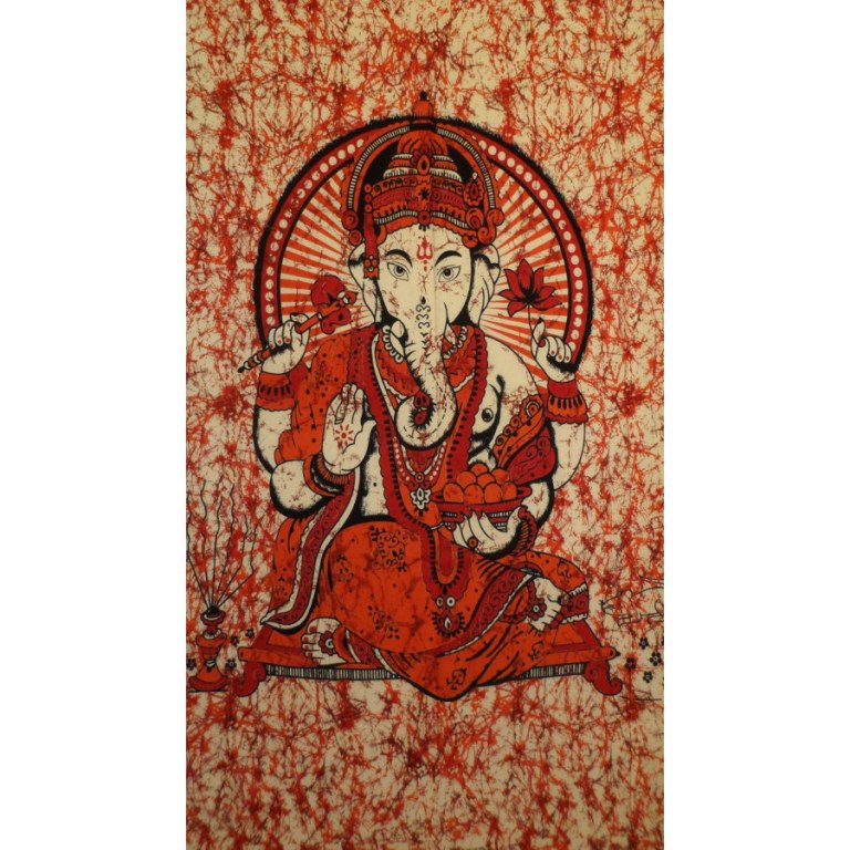 Tenture Bada Ganapati rouge