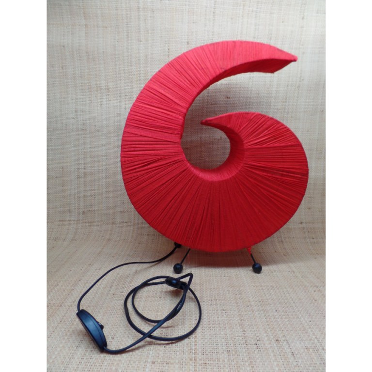 Lampe tissu plissé rouge