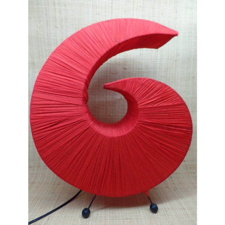 Lampe tissu plissé rouge