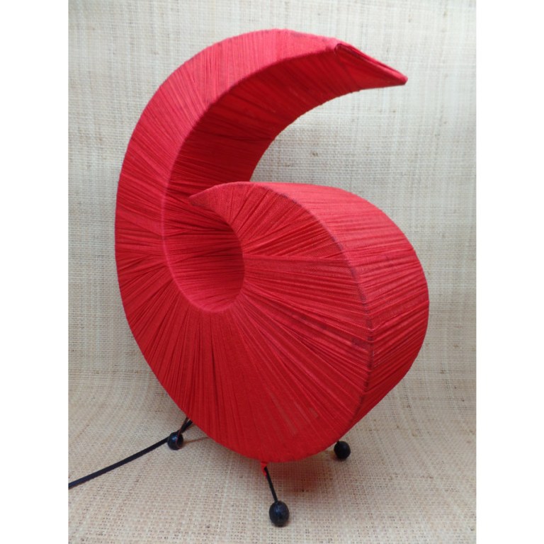 Lampe tissu plissé rouge