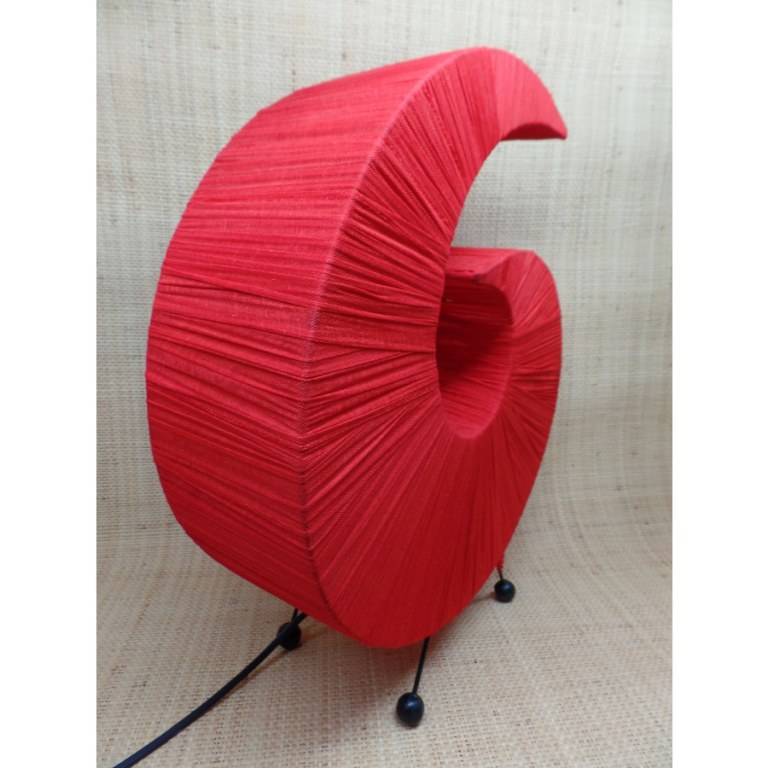 Lampe tissu plissé rouge