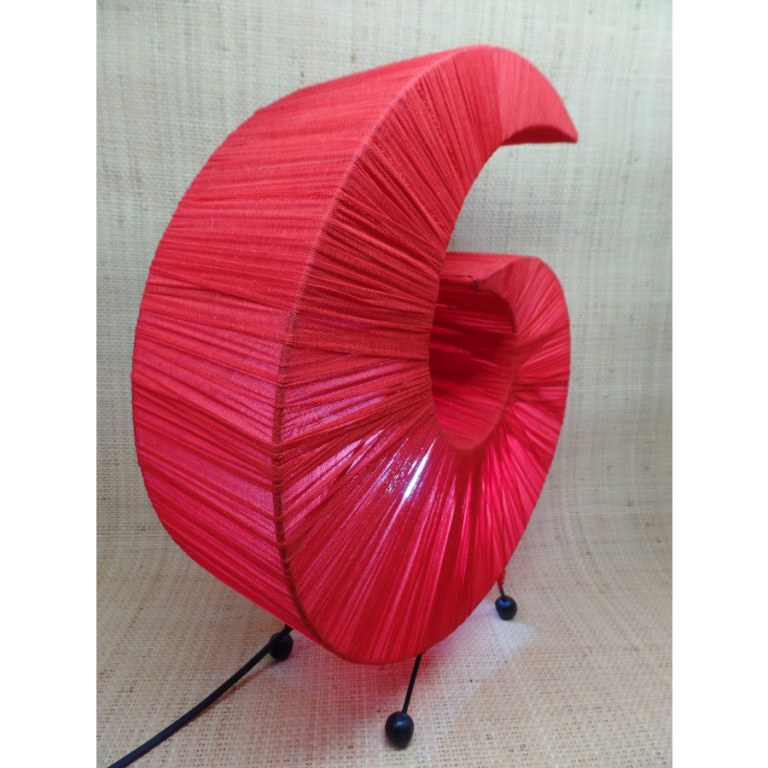 Lampe tissu plissé rouge