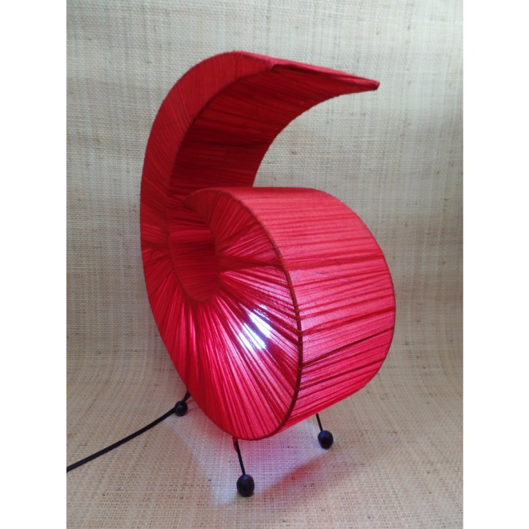 Lampe tissu plissé rouge