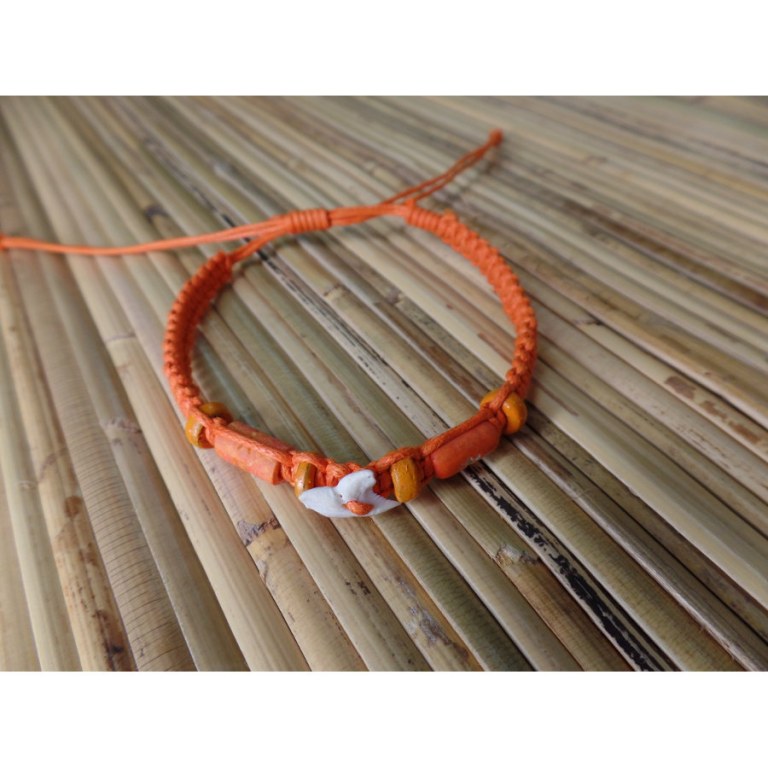 Bracelet orange dent de requin 