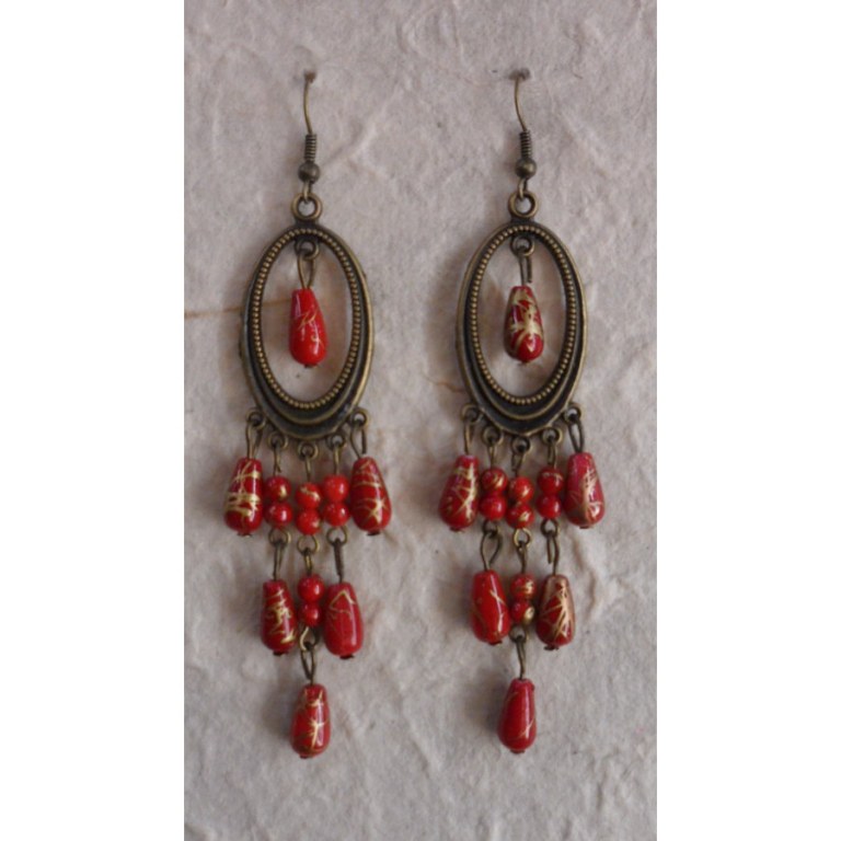 Pendants d'oreilles Tukata rouges