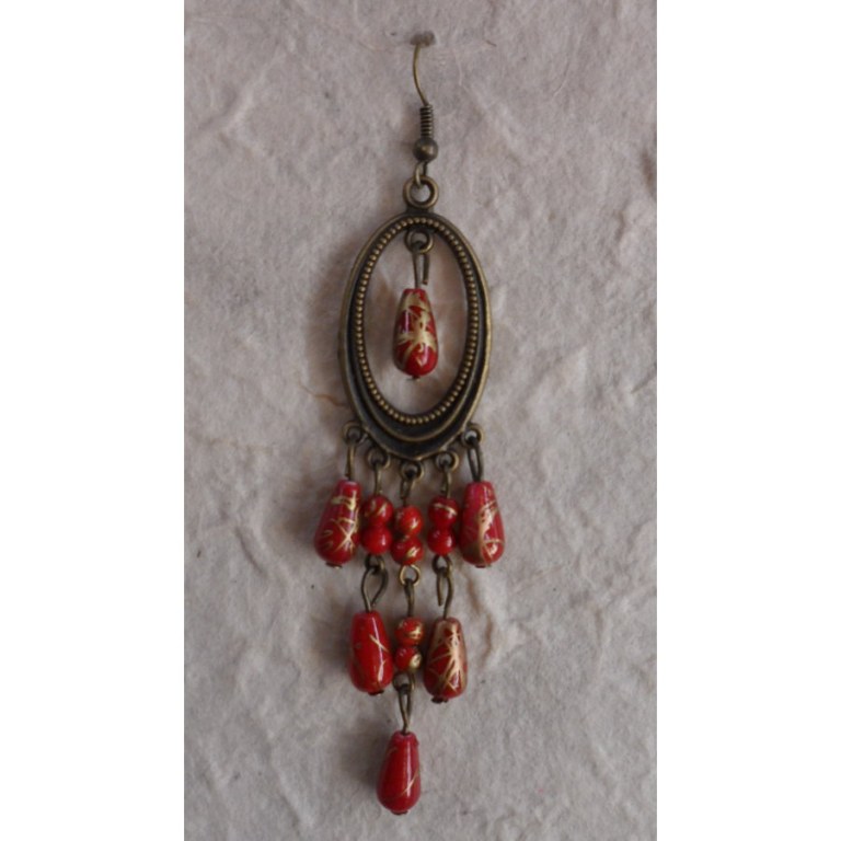 Pendants d'oreilles Tukata rouges