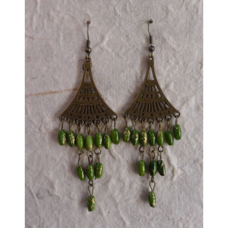 Boucles d'oreilles Phitsamaï vertes