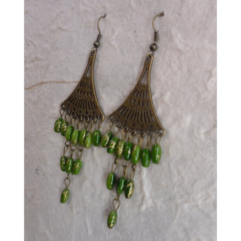 Boucles d'oreilles Phitsamaï vertes