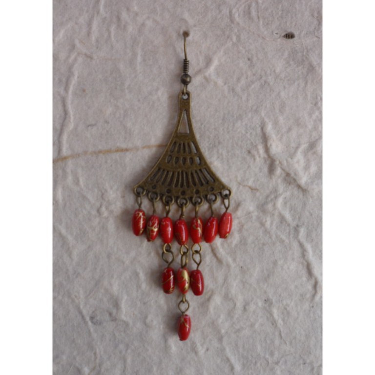 Boucles d'oreilles Phitsamaï rouges