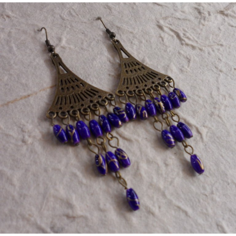 Boucles d'oreilles Phitsamaï violettes