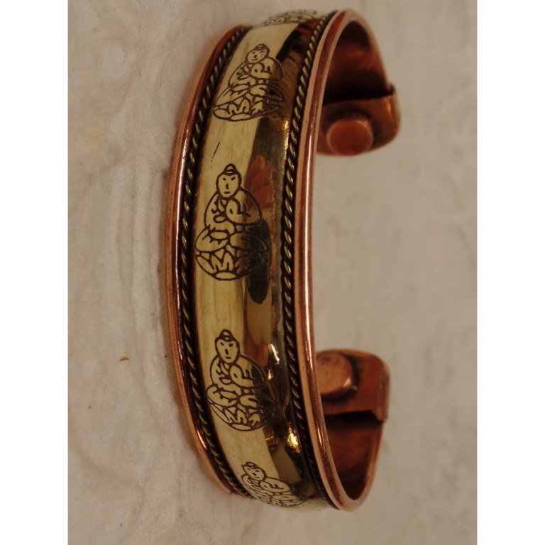 Bracelet magnétique doré Bouddha