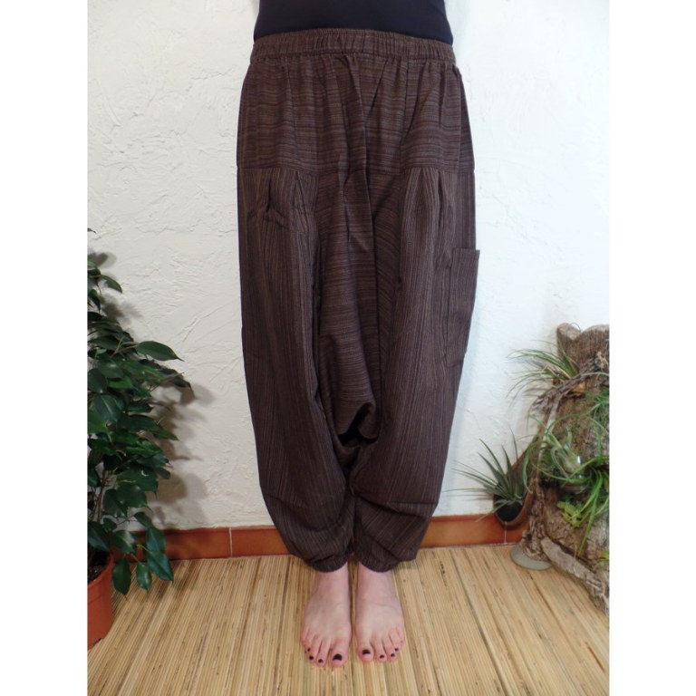 Sarouel chiné café