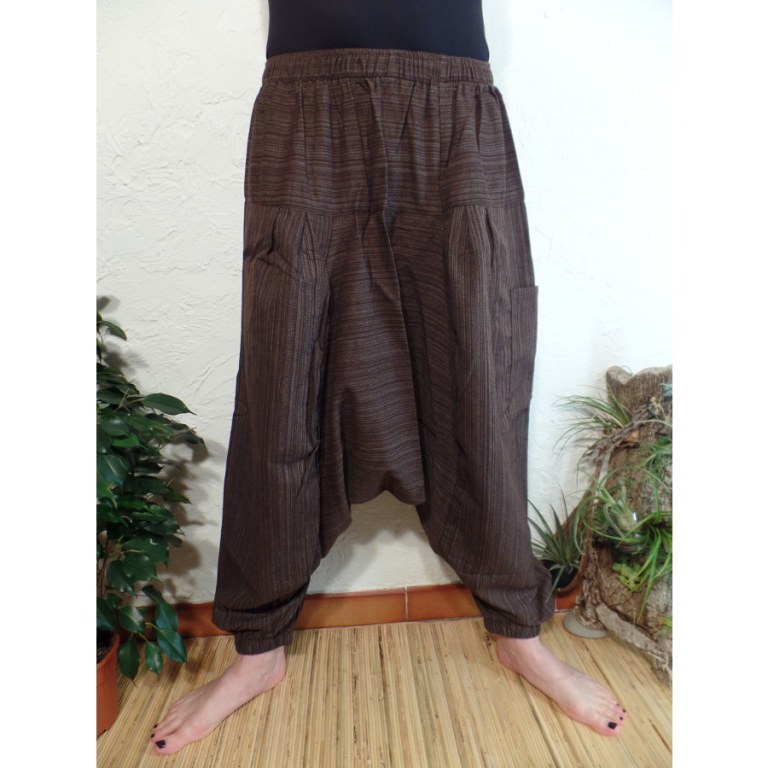 Sarouel chiné café