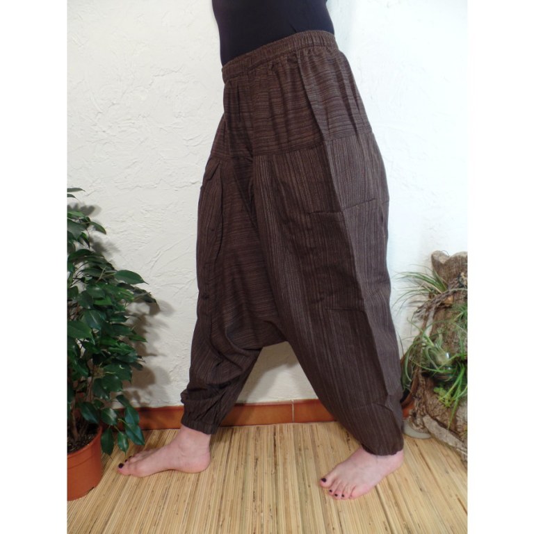 Sarouel chiné café