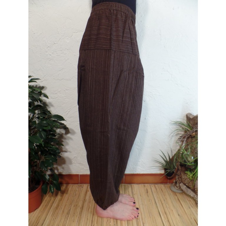 Sarouel chiné café