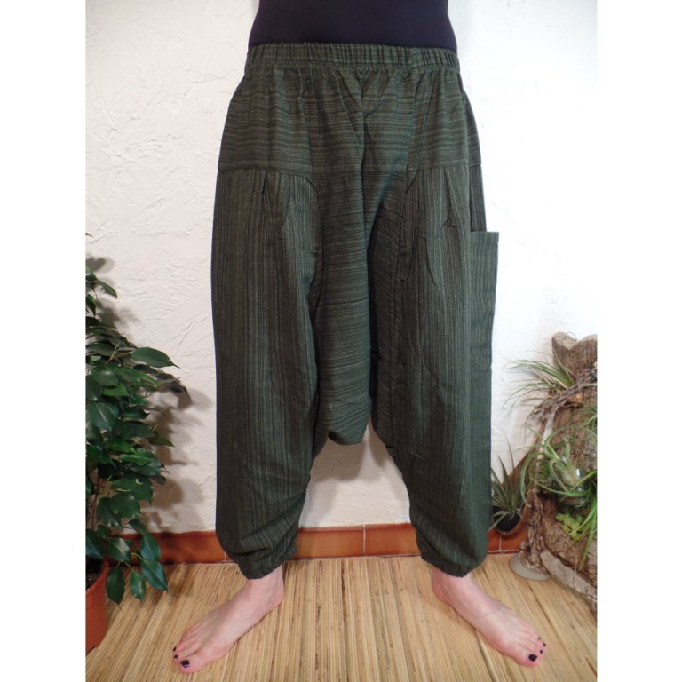 Sarouel chiné olive