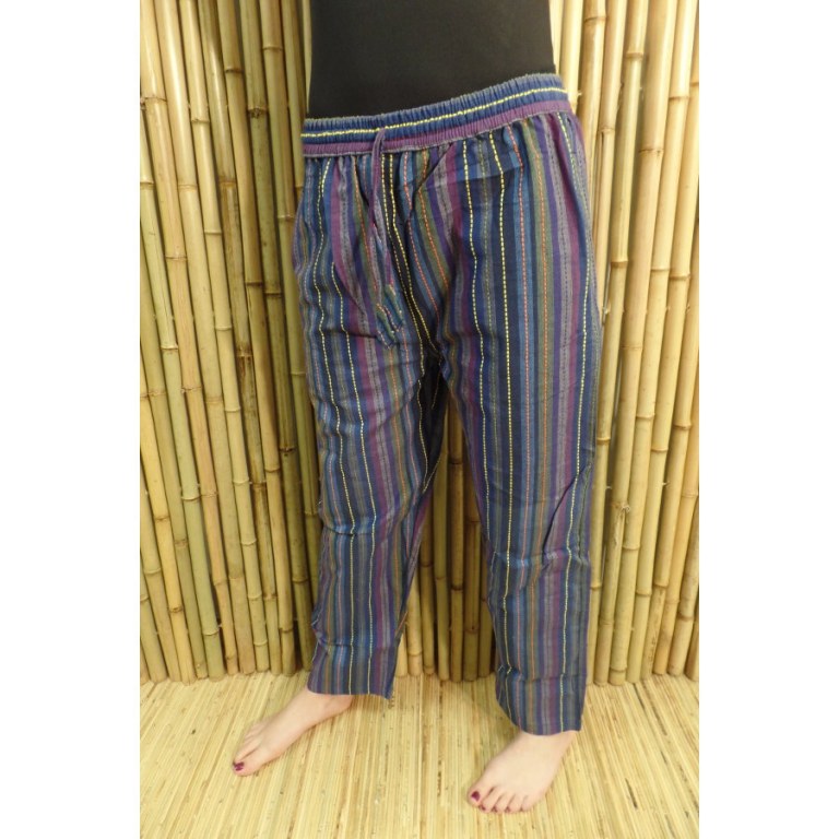 Pantalon Koshi bleu/mauve