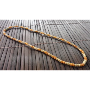 Collier ras de cou beige/orange