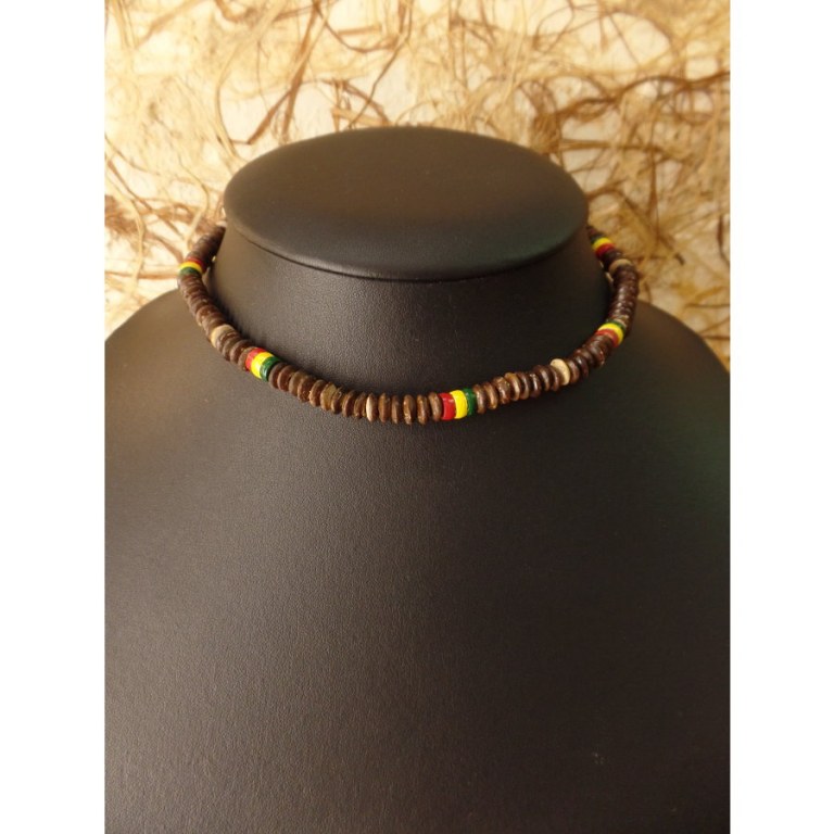 Collier gelombang marron/rasta