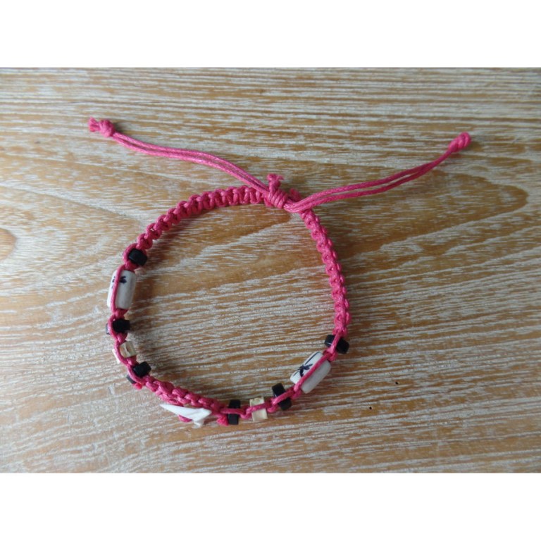 Bracelet dent de requin framboise