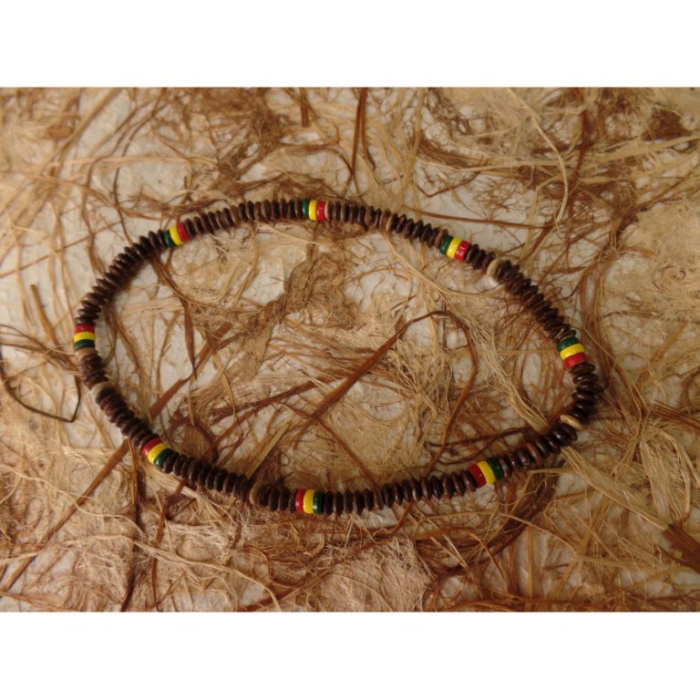 Collier gelombang marron/rasta