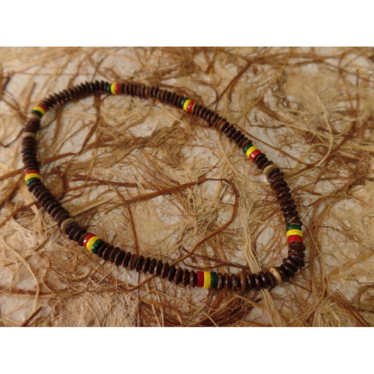 Collier gelombang marron/rasta