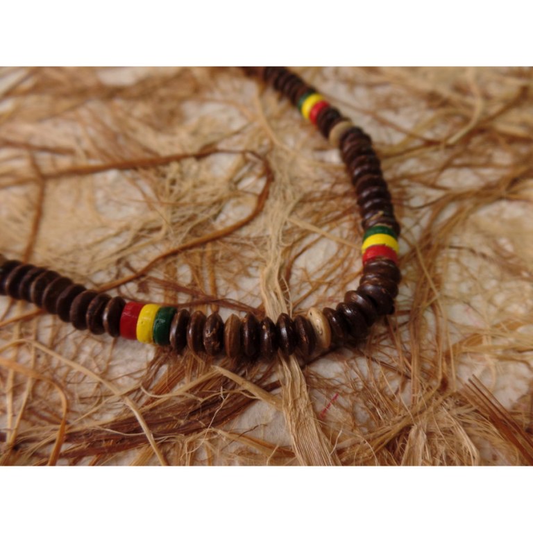 Collier gelombang marron/rasta