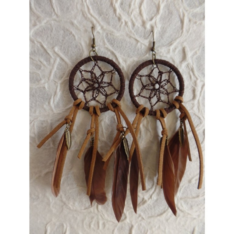 Pendants d'oreilles hisey marron