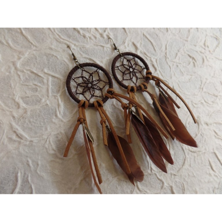 Pendants d'oreilles hisey marron