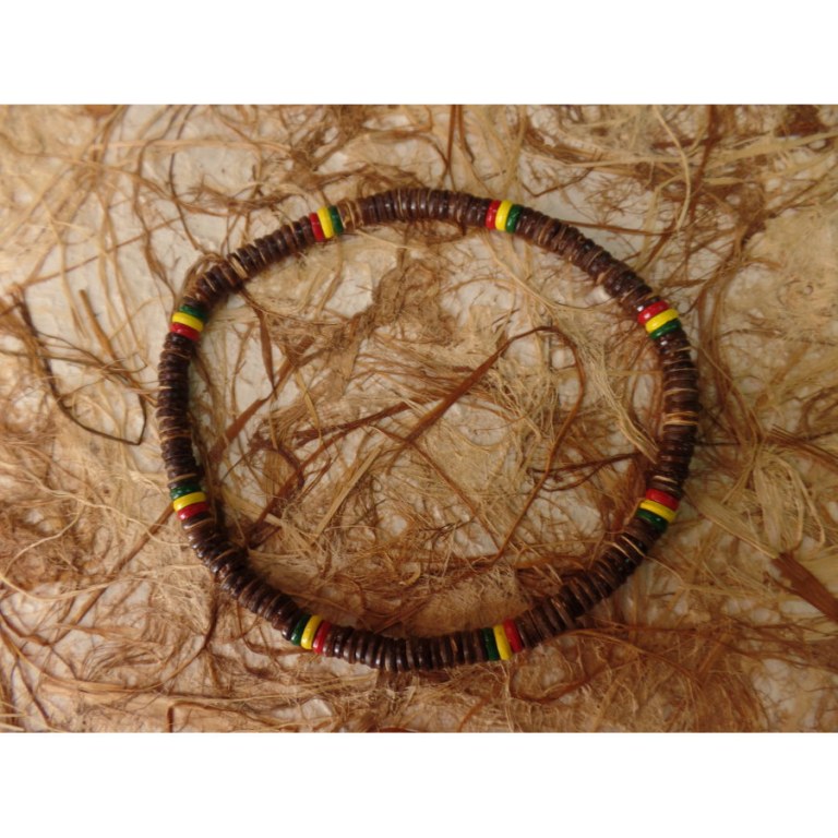 Collier gelombang marron/rasta