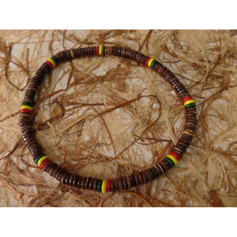 Collier gelombang marron/rasta