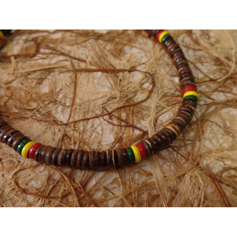 Collier gelombang marron/rasta