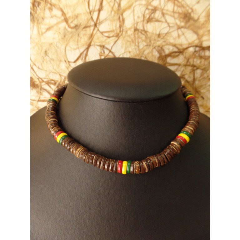 Collier gelombang marron/rasta