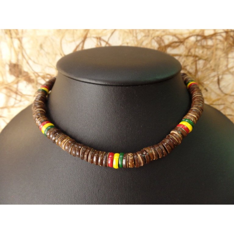 Collier gelombang marron/rasta