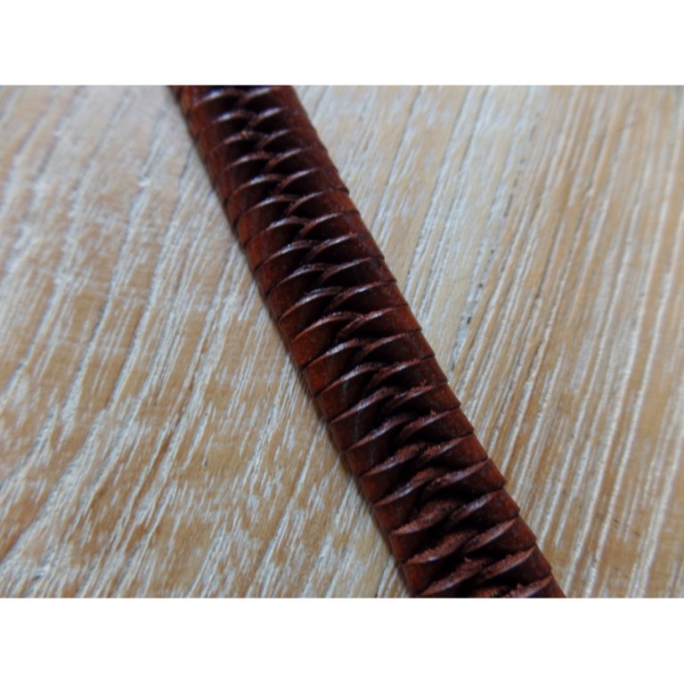 Bracelet cuir tressé 1 marron