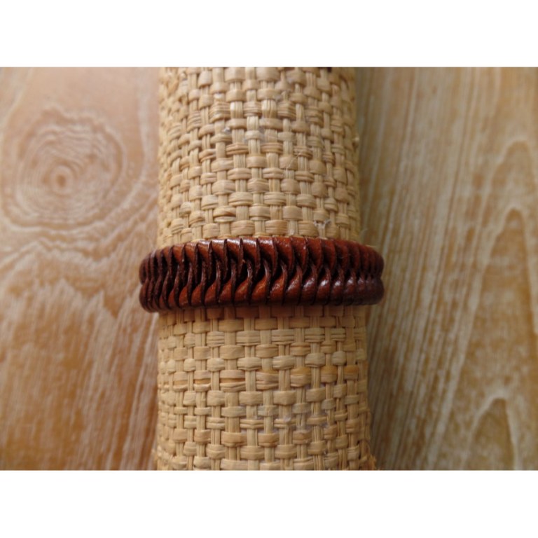 Bracelet cuir tressé 1 marron