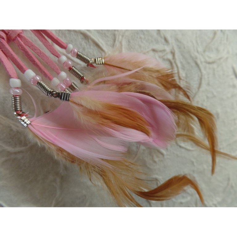 Boucles d'oreilles roses dreamcatcher originality 