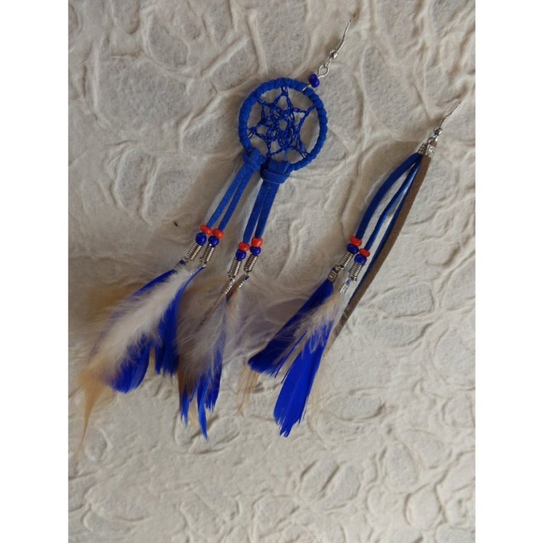 Boucles d'oreilles bleues dreamcatcher originality 