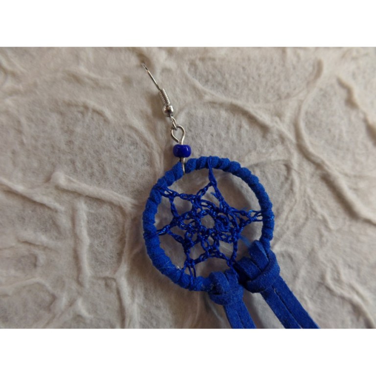 Boucles d'oreilles bleues dreamcatcher originality 